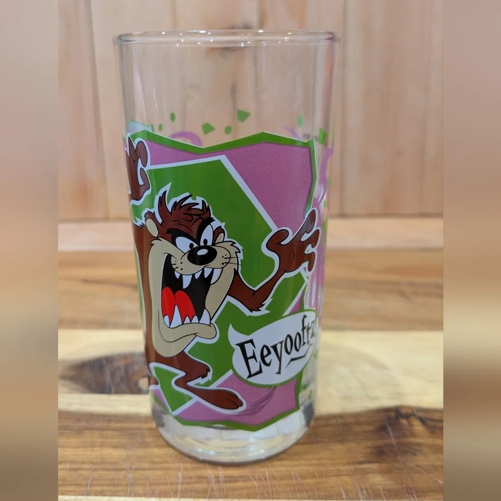 Warner Bros. Taz Glass with Purple and Green Design